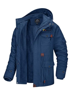 Men's Winter Coat Military Jacket Fleece Lined Parka Cotton Cargo Jacket