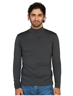 Mens Thermal Underwear Top Fleece Mock Neck Long Sleeve Shirt Base Layer Undershirt Lightweight Midweight M102/M123