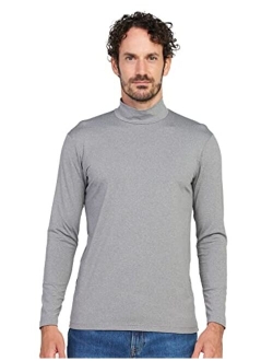 Mens Thermal Underwear Top Fleece Mock Neck Long Sleeve Shirt Base Layer Undershirt Lightweight Midweight M102/M123