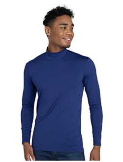 Mens Thermal Underwear Top Fleece Mock Neck Long Sleeve Shirt Base Layer Undershirt Lightweight Midweight M102/M123