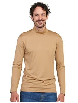Mens Thermal Underwear Top Fleece Mock Neck Long Sleeve Shirt Base Layer Undershirt Lightweight Midweight M102/M123