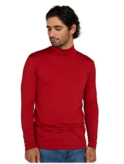 Mens Thermal Underwear Top Fleece Mock Neck Long Sleeve Shirt Base Layer Undershirt Lightweight Midweight M102/M123