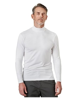 Mens Thermal Underwear Top Fleece Mock Neck Long Sleeve Shirt Base Layer Undershirt Lightweight Midweight M102/M123