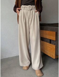 FRIFUL Women s Wide Leg Pants With New Belt Design Suitable For Autumn And Winter