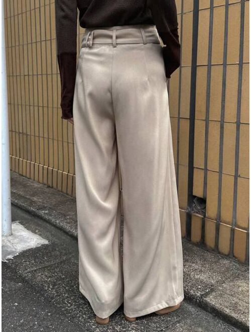 FRIFUL Women s Wide Leg Pants With New Belt Design Suitable For Autumn And Winter