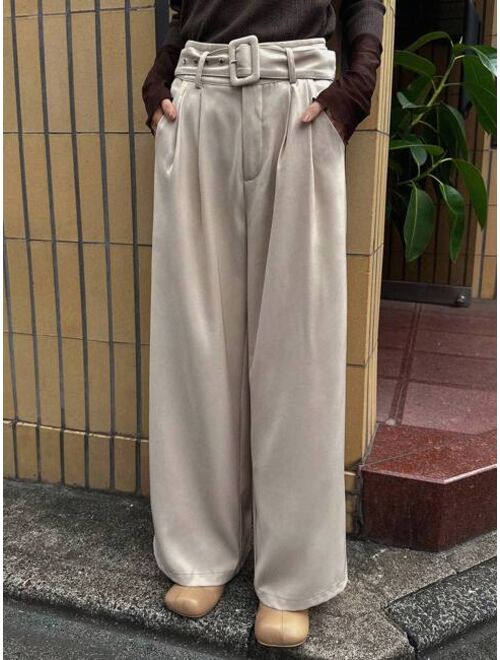 FRIFUL Women s Wide Leg Pants With New Belt Design Suitable For Autumn And Winter