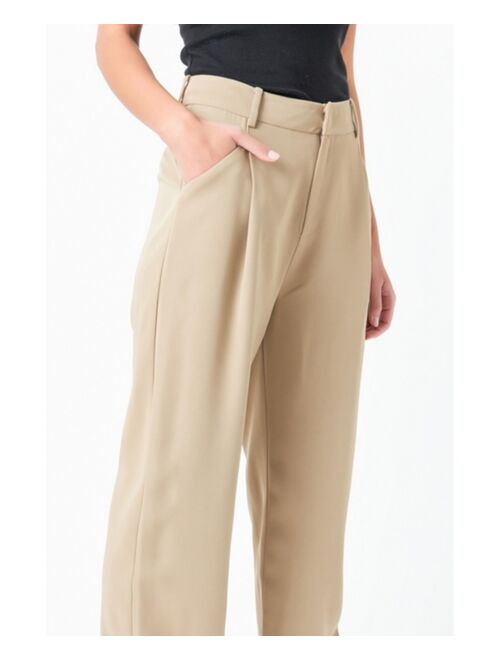 Grey Lab Women's Wide Leg High Waisted Trouser