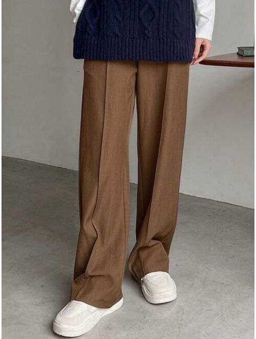 FRIFUL Solid Color Straight Leg Pants