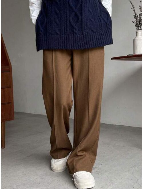 FRIFUL Solid Color Straight Leg Pants