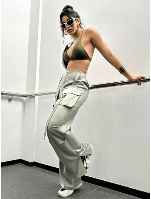 Women S Stylish Streetwear Multi Pocket Cargo Pants