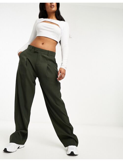 Sixth June contrast white band pants in green