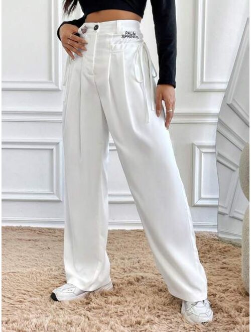 Solid Color High waisted Casual Pants