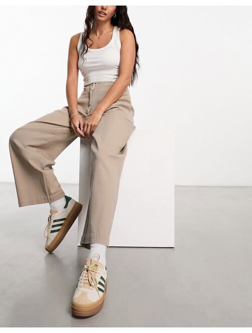 ASOS DESIGN barrel leg pants in mushroom