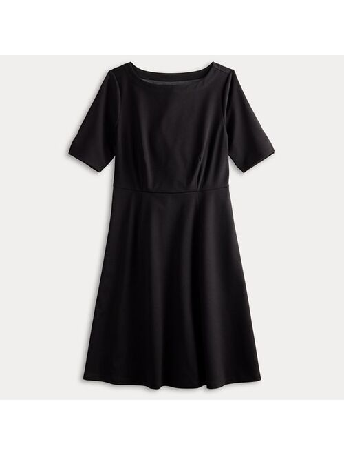 Women's Croft & Barrow Elbow Sleeve Ponte Dress