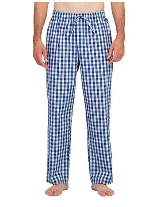 LAPASA Men's 100% Cotton Woven Plaid Pajama Pants Lounge Sleepwear Pants PJ Lightweight Bottoms Drawstring and Pockets M38