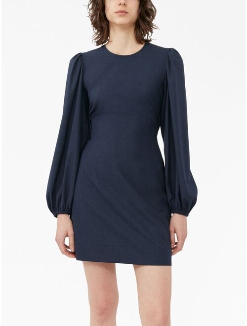 GANNI long-sleeved open-back minidress