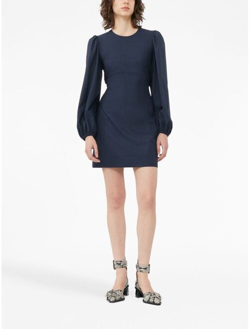 GANNI long-sleeved open-back minidress