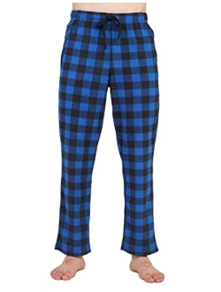 Men's 100% Cotton Woven Flannel Pajama Lounge Sleep Pants Plaid PJ Bottoms w Pockets and Drawstring M39