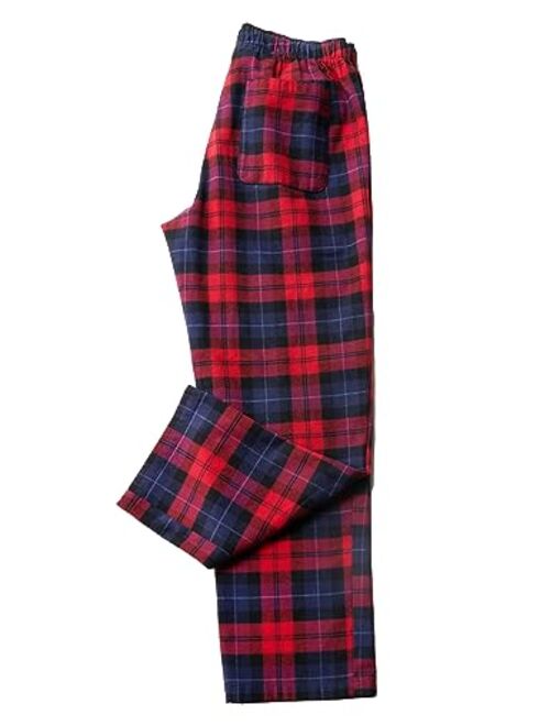 LAPASA Men's 100% Cotton Woven Flannel Pajama Lounge Sleep Pants Plaid PJ Bottoms w Pockets and Drawstring M39