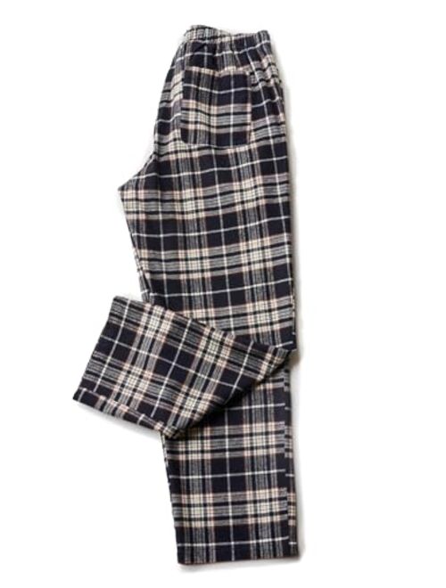 LAPASA Men's 100% Cotton Woven Flannel Pajama Lounge Sleep Pants Plaid PJ Bottoms w Pockets and Drawstring M39