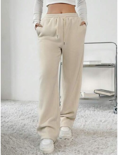 Drawstring Waist Slant Pocket Cargo Pants