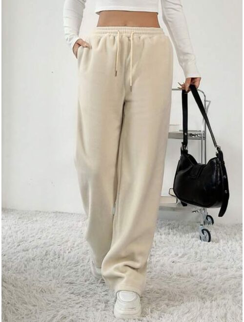 Drawstring Waist Slant Pocket Cargo Pants