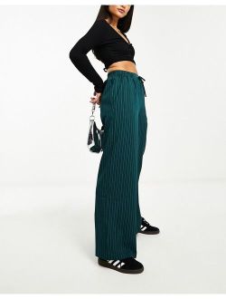 pull on pants in green stripe