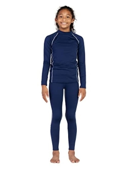 Kids Active Baselayer Set Sport Thermal Underwear Boys & Girls Base Layer Fleece Lined Long John Top & Bottom B21/G18