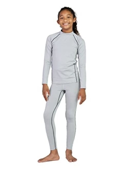 Kids Active Baselayer Set Sport Thermal Underwear Boys & Girls Base Layer Fleece Lined Long John Top & Bottom B21/G18