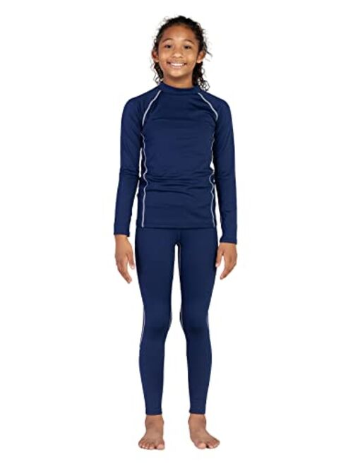 LAPASA Kids Active Baselayer Set Sport Thermal Underwear Boys & Girls Base Layer Fleece Lined Long John Top & Bottom B21/G18