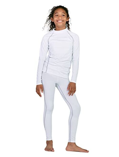 LAPASA Kids Active Baselayer Set Sport Thermal Underwear Boys & Girls Base Layer Fleece Lined Long John Top & Bottom B21/G18