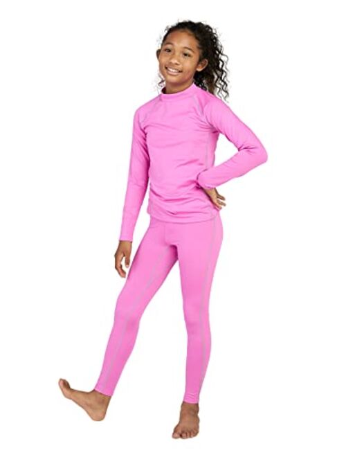 LAPASA Kids Active Baselayer Set Sport Thermal Underwear Boys & Girls Base Layer Fleece Lined Long John Top & Bottom B21/G18