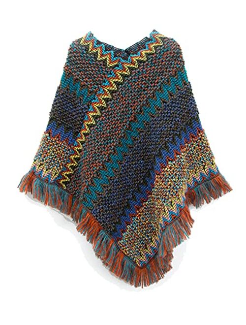 Molodo Ponchos for Women, Womens Ponchos and Wraps Winter Retro Stylish Poncho Shawl for Women