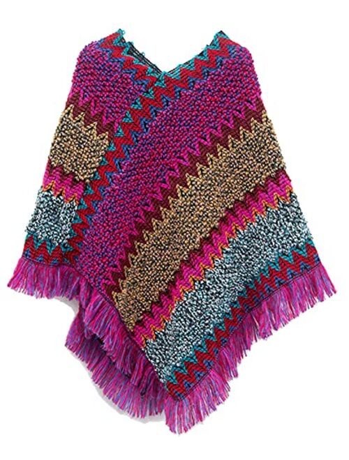 Molodo Ponchos for Women, Womens Ponchos and Wraps Winter Retro Stylish Poncho Shawl for Women