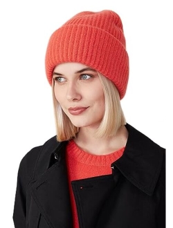 Style Republic Womens Chunky Knit Beanie, 100% Cashmere, Soft & Stretchy, Warm Hat for Winter