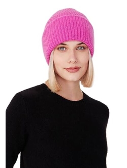 Style Republic Womens Chunky Knit Beanie, 100% Cashmere, Soft & Stretchy, Warm Hat for Winter