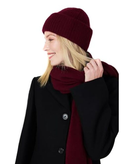 Style Republic Womens Chunky Knit Beanie, 100% Cashmere, Soft & Stretchy, Warm Hat for Winter