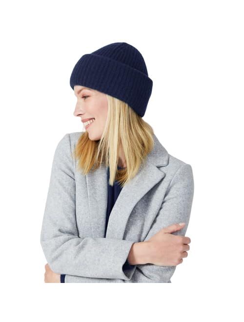 Style Republic Womens Chunky Knit Beanie, 100% Cashmere, Soft & Stretchy, Warm Hat for Winter