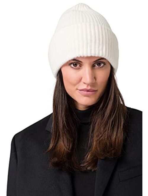 Style Republic Womens Chunky Knit Beanie, 100% Cashmere, Soft & Stretchy, Warm Hat for Winter