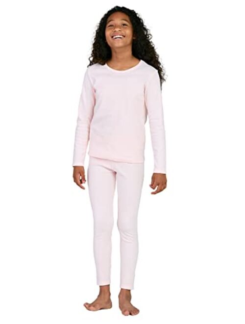 LAPASA Kids Thermal Underwear Set 100% Cotton Soft Long Johns Base Layer Boy & Girl Top & Bottom Winter B10/G09