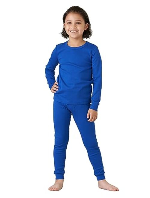 LAPASA Kids Thermal Underwear Set 100% Cotton Soft Long Johns Base Layer Boy & Girl Top & Bottom Winter B10/G09