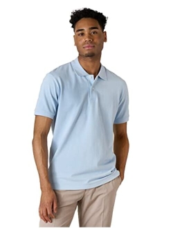 Men's Polo Shirt Cotton Pique Classic T-Shirt Short Sleeve Moisture Wicking Golf Tennis Collared Casual Summer M19