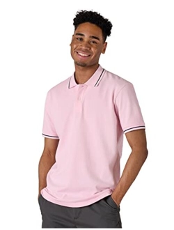 Men's Polo Shirt Cotton Pique Classic T-Shirt Short Sleeve Moisture Wicking Golf Tennis Collared Casual Summer M19