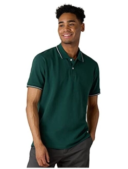 Men's Polo Shirt Cotton Pique Classic T-Shirt Short Sleeve Moisture Wicking Golf Tennis Collared Casual Summer M19