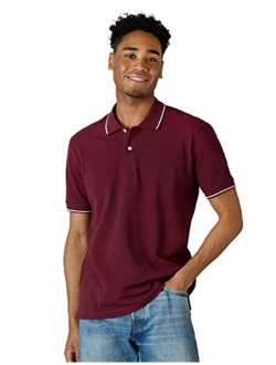 Men's Polo Shirt Cotton Pique Classic T-Shirt Short Sleeve Moisture Wicking Golf Tennis Collared Casual Summer M19