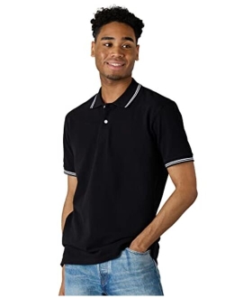 Men's Polo Shirt Cotton Pique Classic T-Shirt Short Sleeve Moisture Wicking Golf Tennis Collared Casual Summer M19