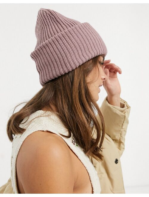 Herschel Supply Co Herschel Juneau chunky rib knit beanie in ash rose pink