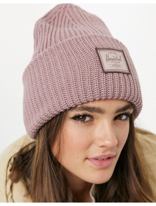 Herschel Supply Co Herschel Juneau chunky rib knit beanie in ash rose pink