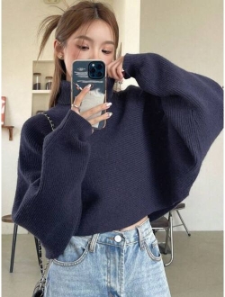 Turtleneck Batwing Sleeve Sweater