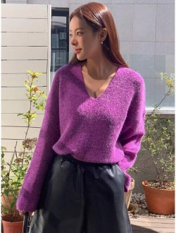 Drop Shoulder Ribbed Knit Sweater